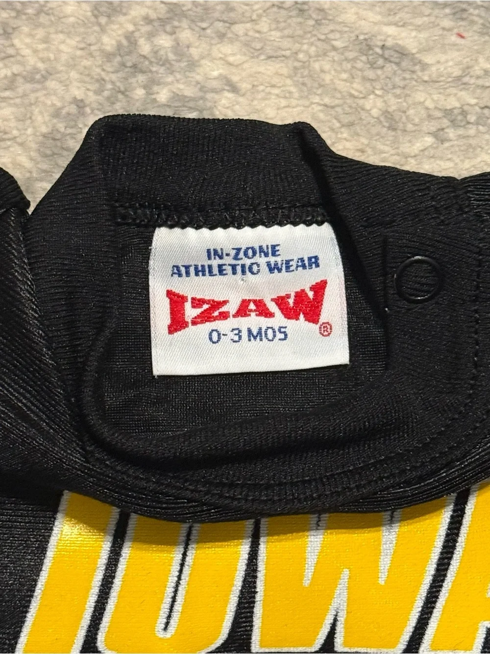 Iowa Hawkeyes Baby Bodysuit 0–3M Jersey Style IZAW Black Gold Football Outfit